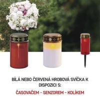LED hřbitovní svíčka, 12,5 cm, 2x C, venkovní i vnitřní, vintage, soumrak.čidlo, červe (6) (6)