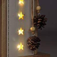 Solight vánoční LED dřevěná dekorace, hvězda, 2x AA - 1V237ván.HVĚZDA 10LED 40cm dřevě (6)