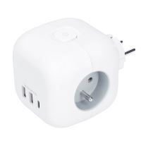 inst.rozdv.3x10A+USB A+C kostka bílá+vyp. SO.