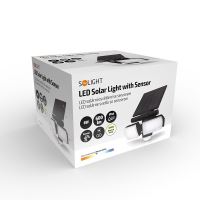 Solight LED solární osvětlení se senzorem, 8W, 600lm, Li-on, černá - WO772_10