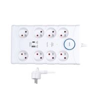 Přepěťová ochrana Solight, 8zás. USB A+C, 2m, bílá, 370J  PO80