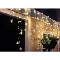 Solight LED vánoční závěs, rampouchy, 120 LED, 3m x 0,7m, přívod 6m, venkovní, teplé bílé světlo - 1V40-WW-1