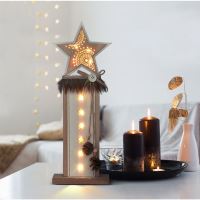Solight vánoční LED dřevěná dekorace, hvězda, 2x AA - 1V237ván.HVĚZDA 10LED 40cm dřevě (1)