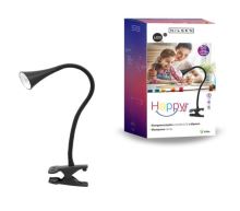 NILSEN LED stolní lampa HAPPY klips 2,5W, černá  PX028
