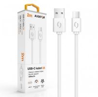Datový kabel ALIGATOR 2A USB-C 2m, bílý