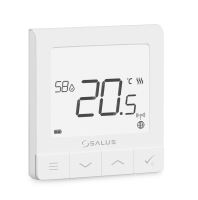 SALUS SQ610RF - Ultratenký termostat s čidlem vlhkosti a vestavěnou Li-Ion baterií