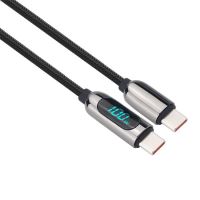 Solight USB-C kabel s displejem, USB-C konektor - USB-C konektor, 100W, 1m - SSC1801_1