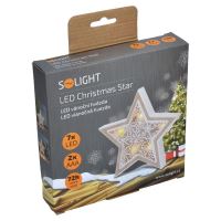 Solight LED vánoční hvězda, dřevěný dekor, 6LED, teplá bílá, 2x AAA - 1V45-Sván.HVĚZDA (6)