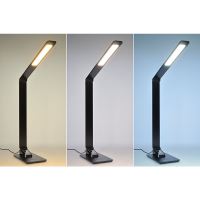 Solight LED stolní lampička stmívatelná, 8W,  display, změna chromatičnosti, hliník, č (1)