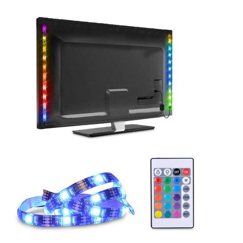 Solight LED RGB pásek pro TV, 2x 50cm, USB, vypínač, dálkový ovladač - WM504LED sada p.R