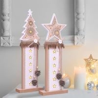 Solight vánoční LED dřevěná dekorace, hvězda, 2x AA - 1V237ván.HVĚZDA 10LED 40cm dřevě (2)