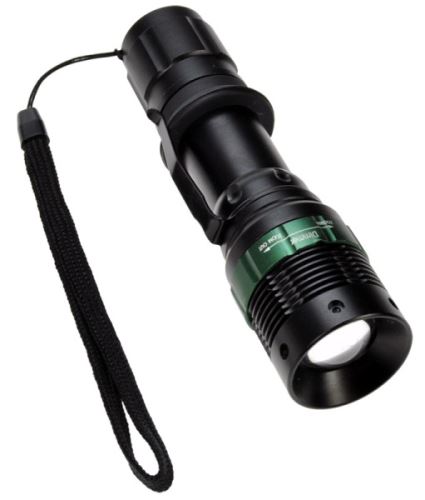 Solight LED kovová svítilna, 150lm, 3W CREE LED, černá, fokus, 3 x AAA - WL09_1