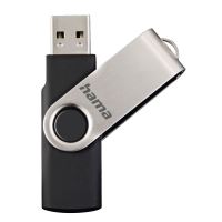 Hama USB 2.0 FlashPen Rotate, 128 GB, 15 MB/s, černá/stříbrná  108071