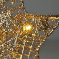 Solight vánoční hvězda glitter, zlatá, kovová, 14x LED, 2x AA - 1V240ván.HVĚZDA 14LED  (2)