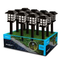 Svítidlo solární ML-GS005 LED zahradní zápich Lucerna 38cm, černé