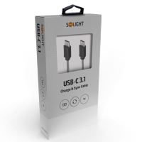 Solight USB-C 3.1 kabel, USB-C konektor - USB-C konektor, blistr, 1m - SSC1701kabel  U (2)