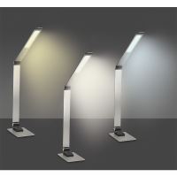 Solight LED stolní lampička stmívatelná, 11W,  změna chromatičnosti, broušený hliník,  (4)