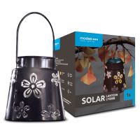 Svítidlo solární ML-LT008B LED závesné, Květina, černé