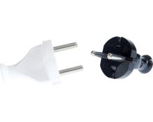 Instalační vidlice WT-2 2P přímá, bílá, W-98131 (1)