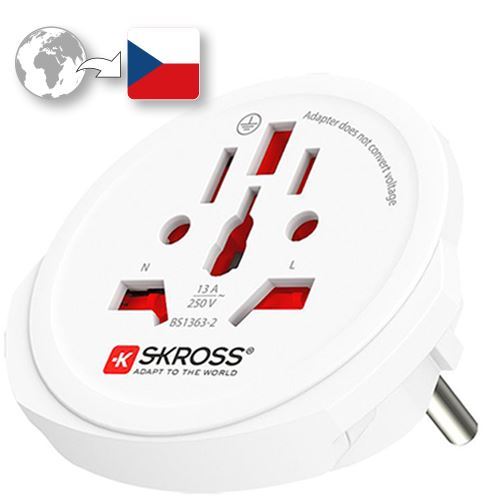 SKROSS cestovní adaptér Europe pro cizince v ČR, typ E/F_1