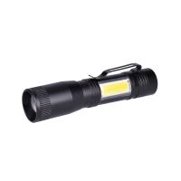 Solight LED kovová svítlna 3W + COB, 150 + 60lm, AA, černá - WL115
