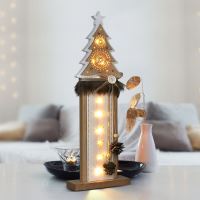 Solight vánoční LED dřevěná dekorace, stromek, 2x AA - 1V236ván.STROMEK 10LED 42cm dře (2)