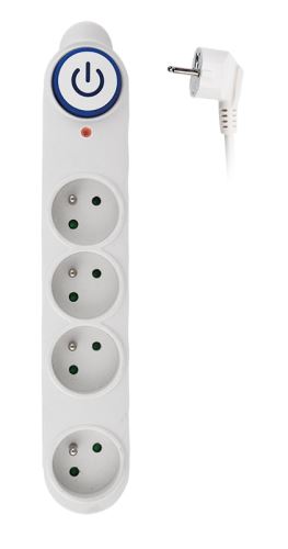 Solight přepěťová ochrana, 150J, 4 zásuvky, 1,5m, bílá - PO46_1