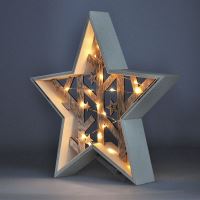 Solight LED vánoční hvězda, přírodní dřevo 2 x AA , teplá bílá - 1V231ván.HVĚZDA 20LED (2)