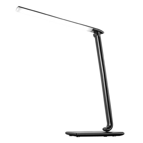 Solight LED stolní lampička stmívatelná, 12W, volba teploty světla, USB, černý lesk - WO