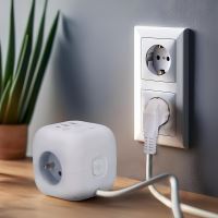 Solight 3z + USB A+C prodlužovací přívod - kostka, kabel 2m, 3 x 1mm2, bílý, vypínač - (1) (1)