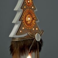 Solight vánoční LED dřevěná dekorace, stromek, 2x AA - 1V236ván.STROMEK 10LED 42cm dře (5)