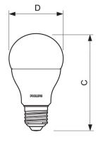 LED žárovka Philips, E27, 12,5W, A60, 4000K    P510308LEDž.PH.E27 100W/4000K/12,5W mat (1)