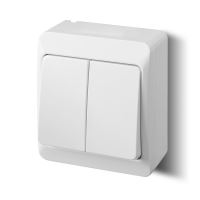 Instalační spínač nástěnný Hermes 0332-02 bílý IP44