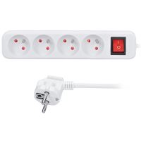 Solight prodlužovací přívod, 4 zásuvky, bílý, vypínač, 7m - PP34